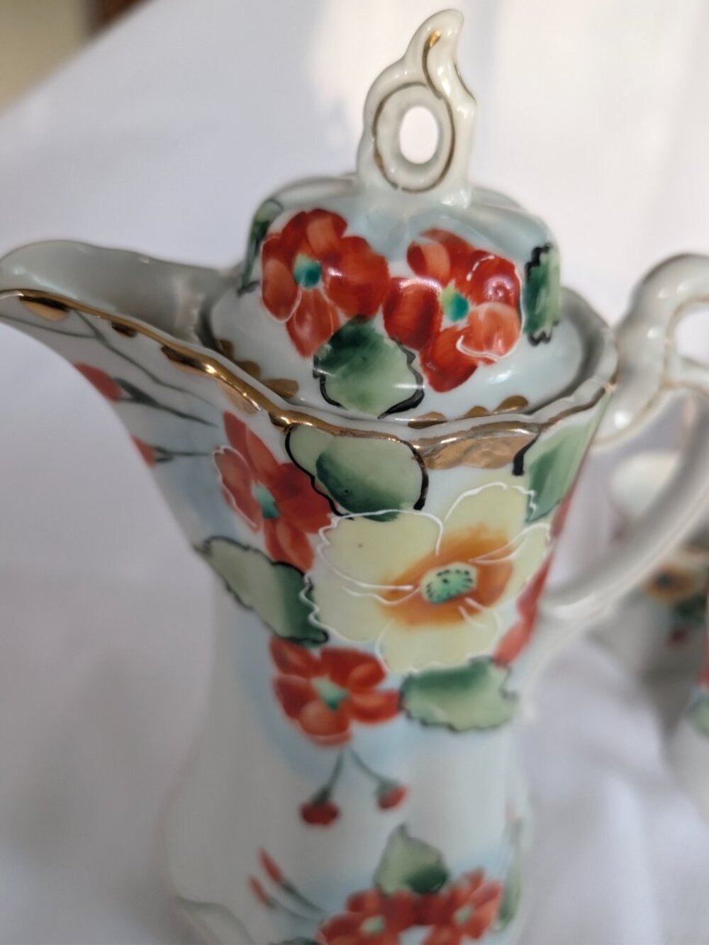 Gorgeous Antique Nippon TE-OH Tea Set Hand Painted Floral Design - Picture 7 of 14